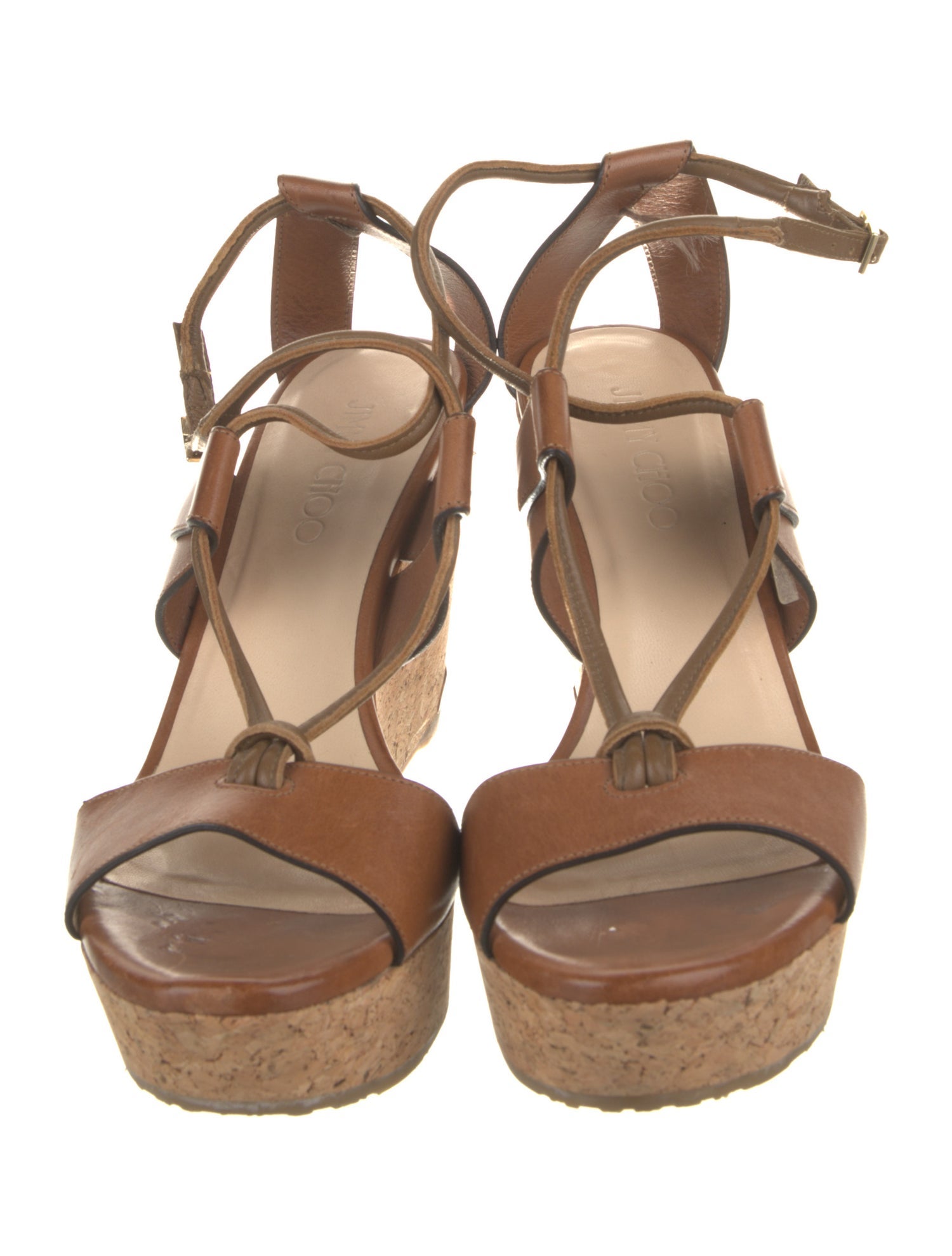 Jimmy Choo Leather T-Strap Sandals